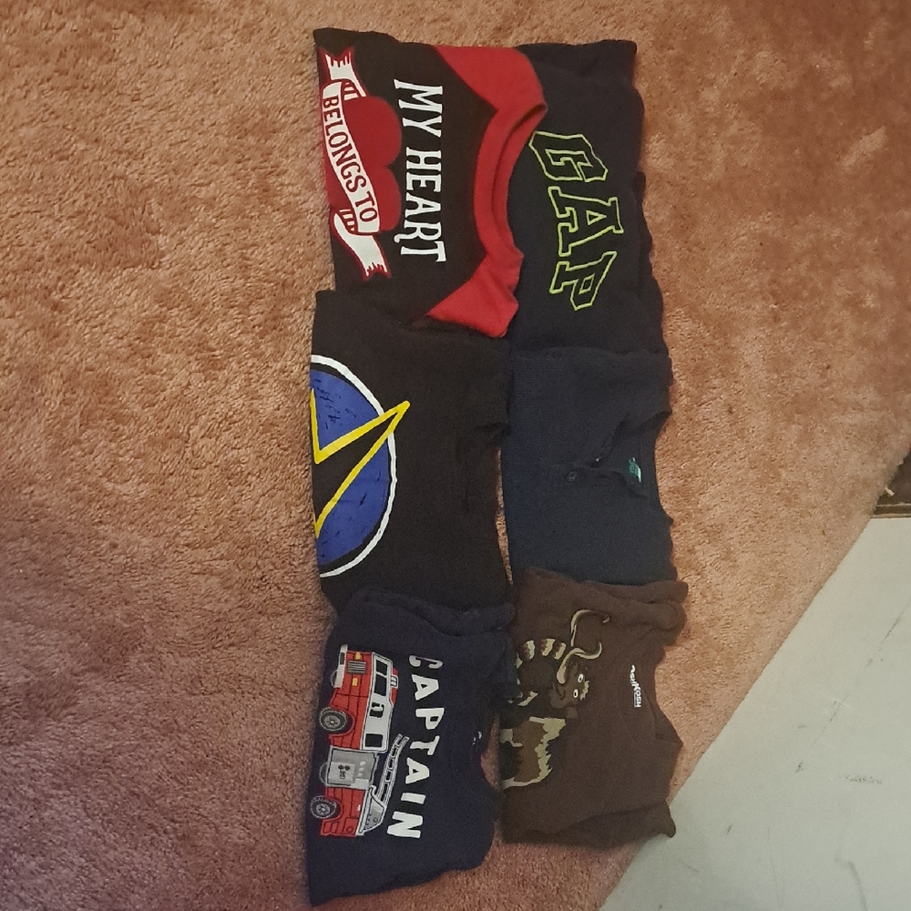 Boys Lot Of 6 Long Sleeve Shirts 3T.